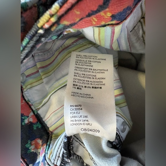 Anthropologie Maeve Gardenia Ultra High-Rise floral Slim Straight Jeans 29 - Picture 12 of 14